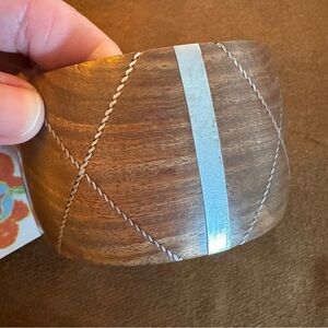 3/30 Bangle Bracelet by Antika Collections Wood and Silver